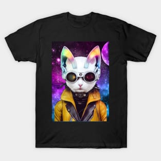 Techno Cat In Cyber Space T-Shirt